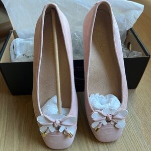 Vionic Kiara Ballet Flats Peach Suede 6.5 M